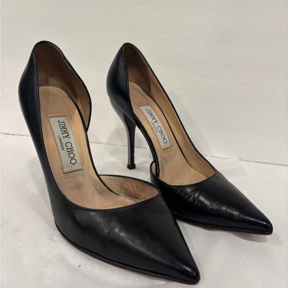 Jimmy Choo Willie D’Orsay Pumps Black Leather Made in Italy - Picture 6 of 9